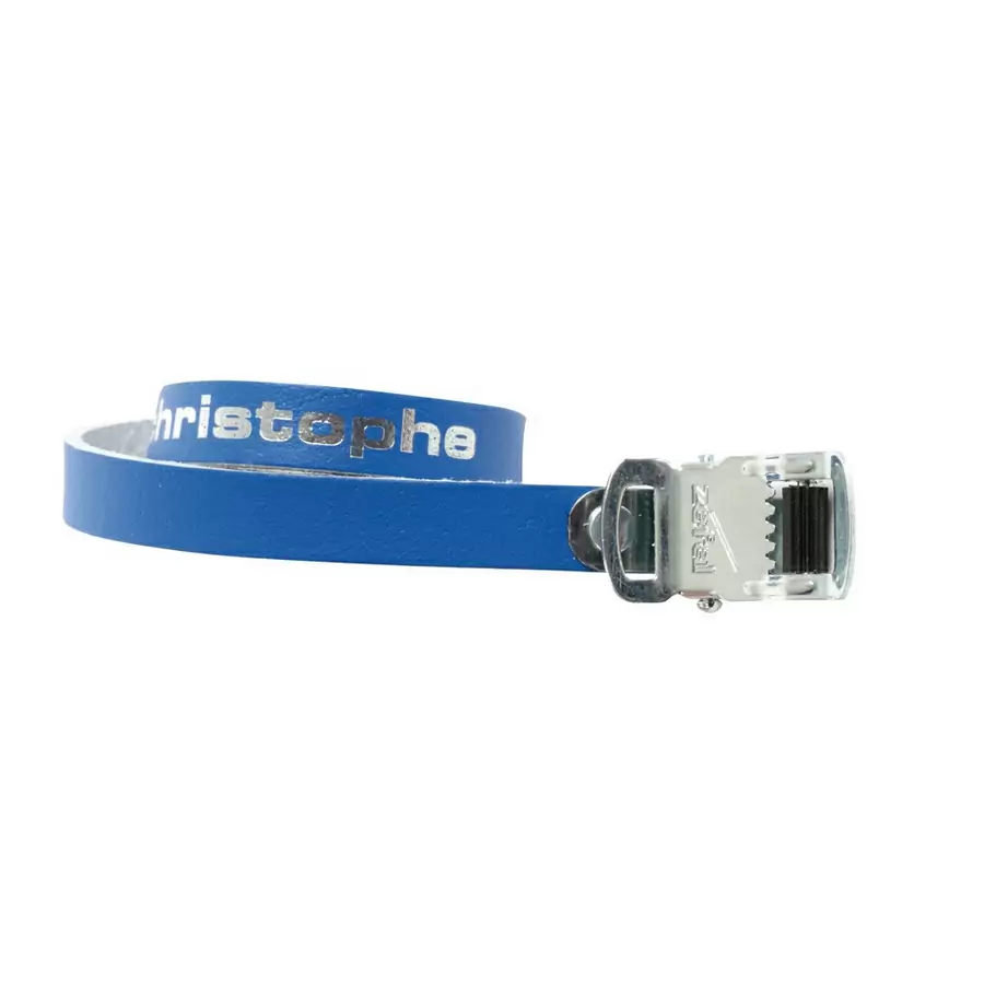 coppia cinghie puntapiedi christophe 516 pelle 370mm blu - image