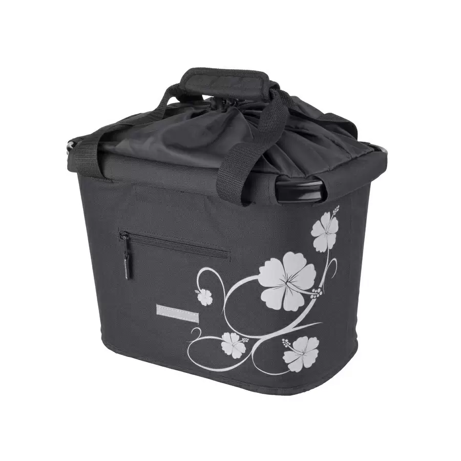 Front basket 20L black / ibiscus with quick release holder - image