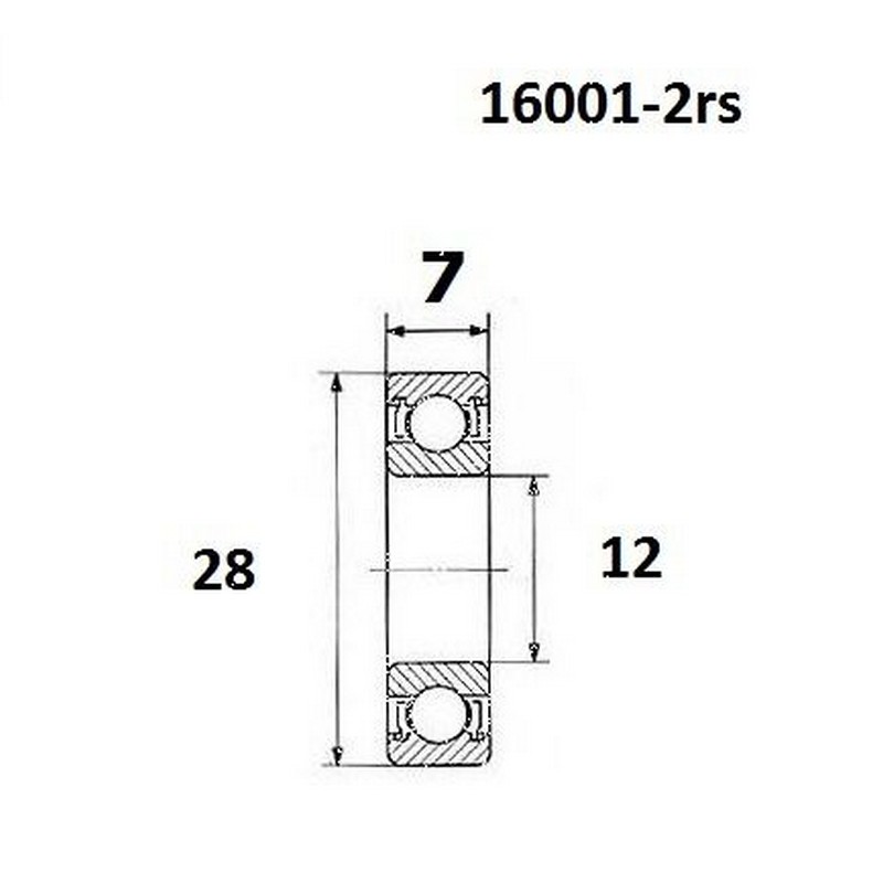 Cuscinetto b3 12x28x7mm