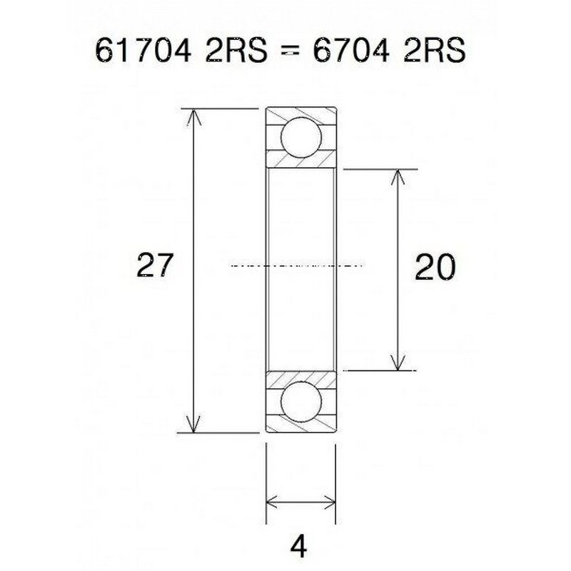 Cuscinetto b3 20x27x4mm