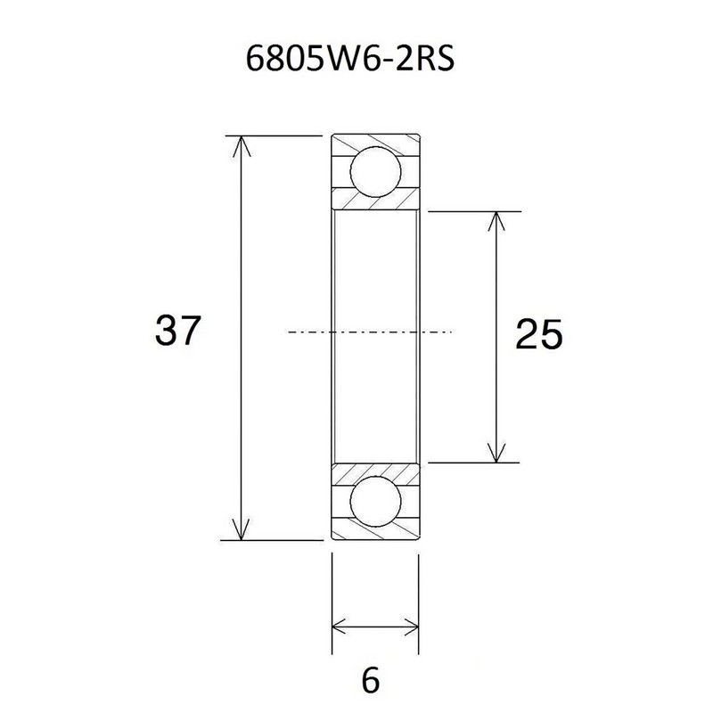 Cuscinetto b3 25x37x6mm