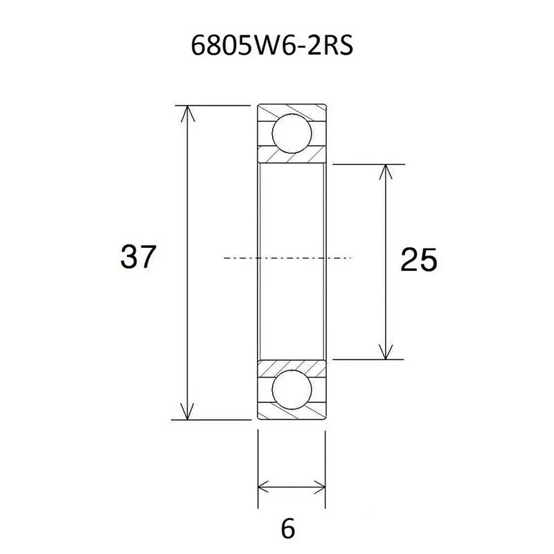 Cuscinetto b3 25x37x6mm - image