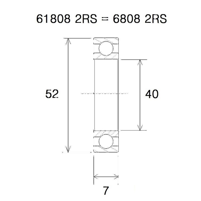 Rolamento b3 40x52x7mm