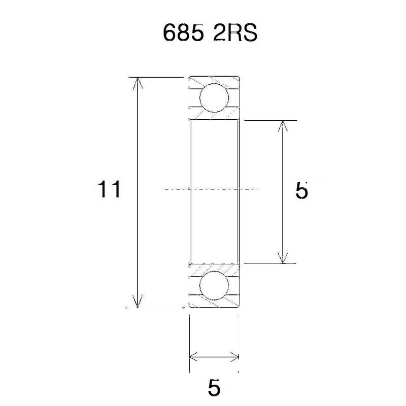 Rolamento b3 5x11x5mm