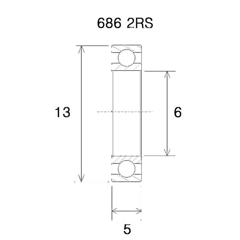 Cuscinetto b3 6x13x5mm