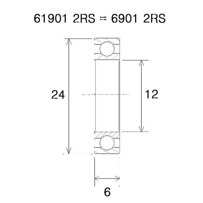 Cuscinetto b3 12x24x6mm