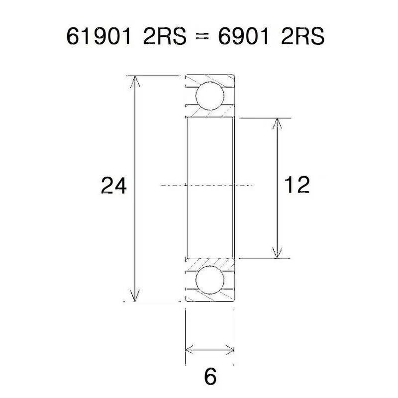 Cuscinetto b3 12x24x6mm - image