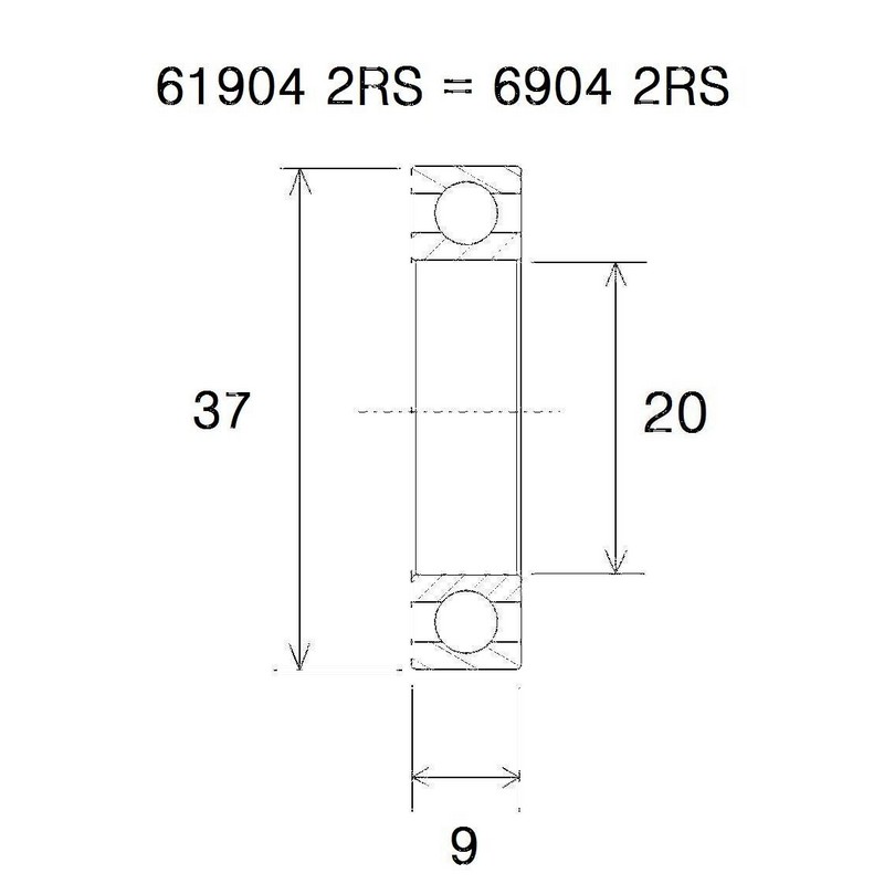 Rodamiento b3 20x37x9mm