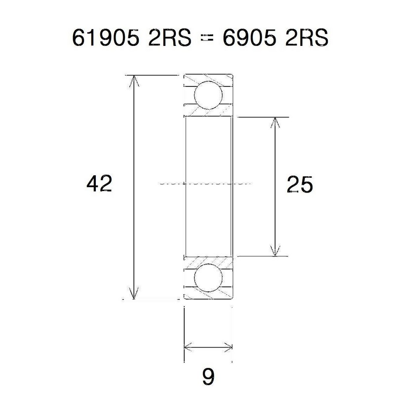 Cuscinetto b3 25x42x9mm