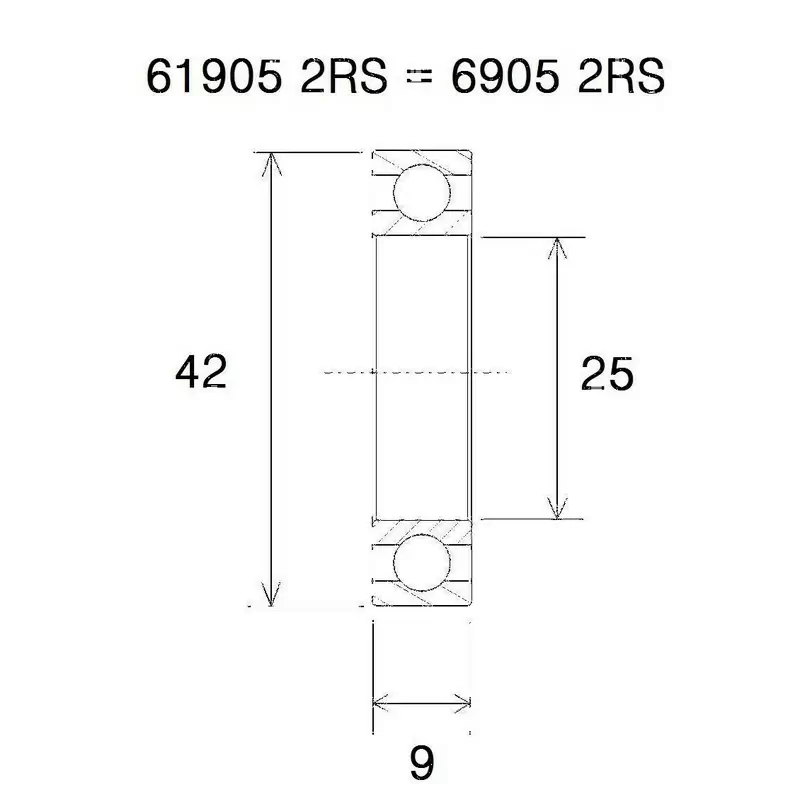 Cuscinetto b3 25x42x9mm - image