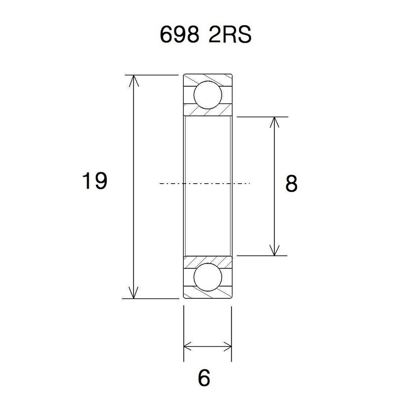 Cuscinetto b3 8x19x6mm