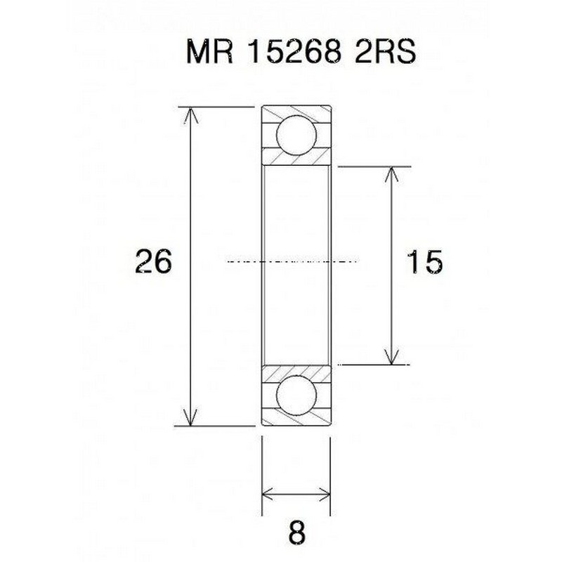 Rodamiento b3 15x26x8mm
