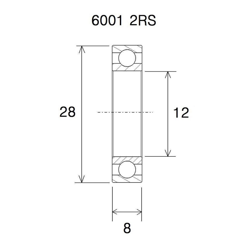 Cuscinetto max 12x28x8mm
