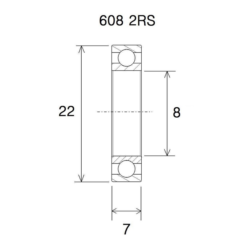 Cuscinetto max 8x22x7mm