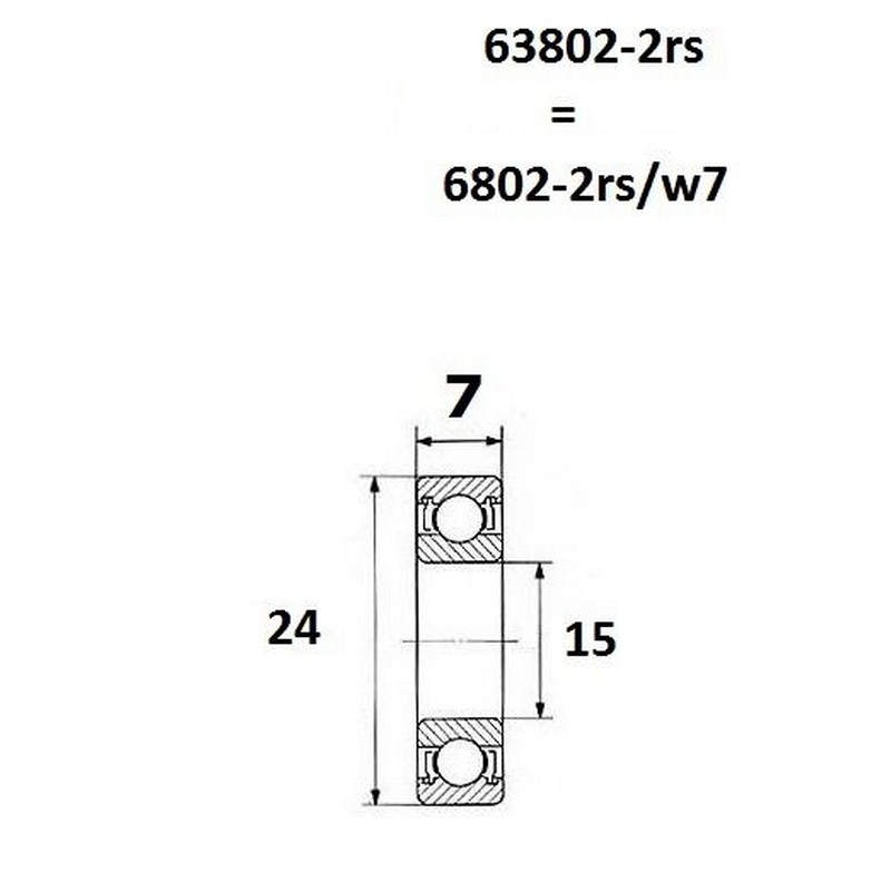 Cuscinetto max 15x24x7mm.