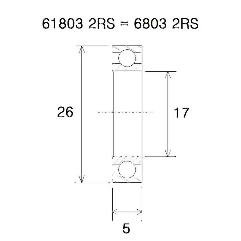 Roulement maxi 17x26x5mm - image