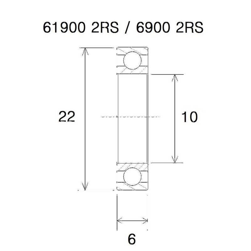Cuscinetto max 10x22x6mm
