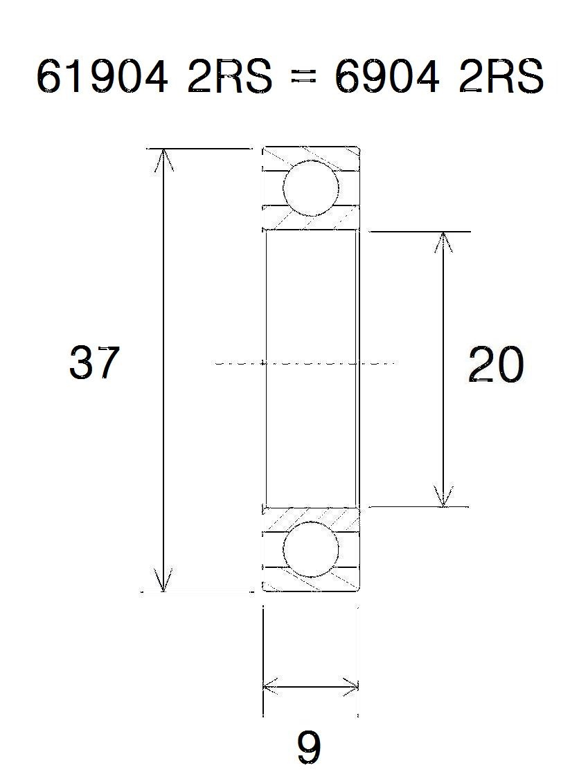 Maximales Lager 20x37x9mm
