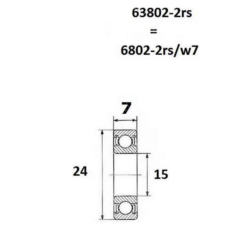 Cuscinetto b5 15x24x7mm