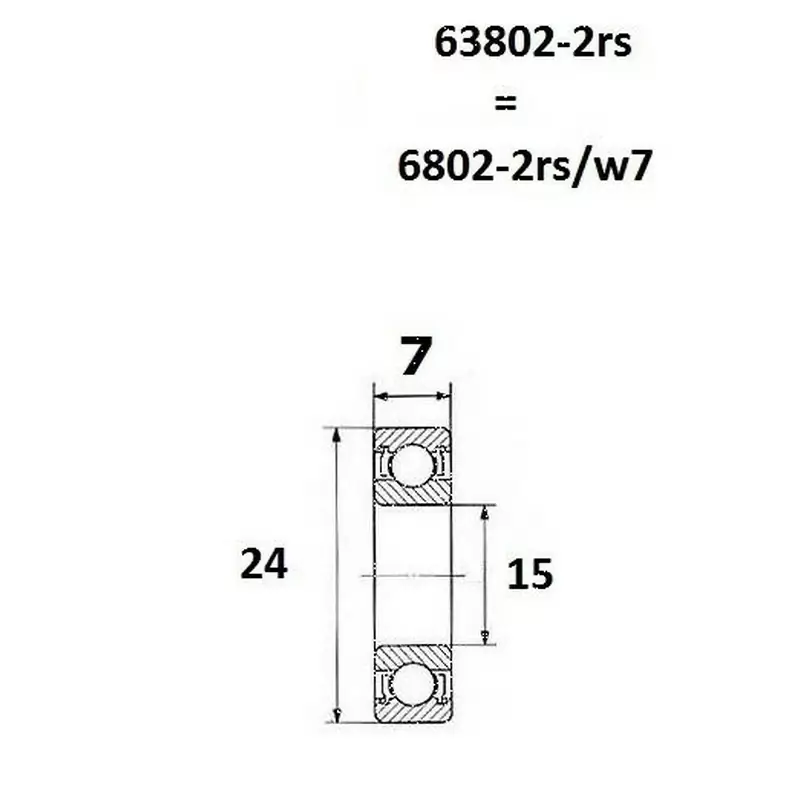 Cuscinetto b5 15x24x7mm - image