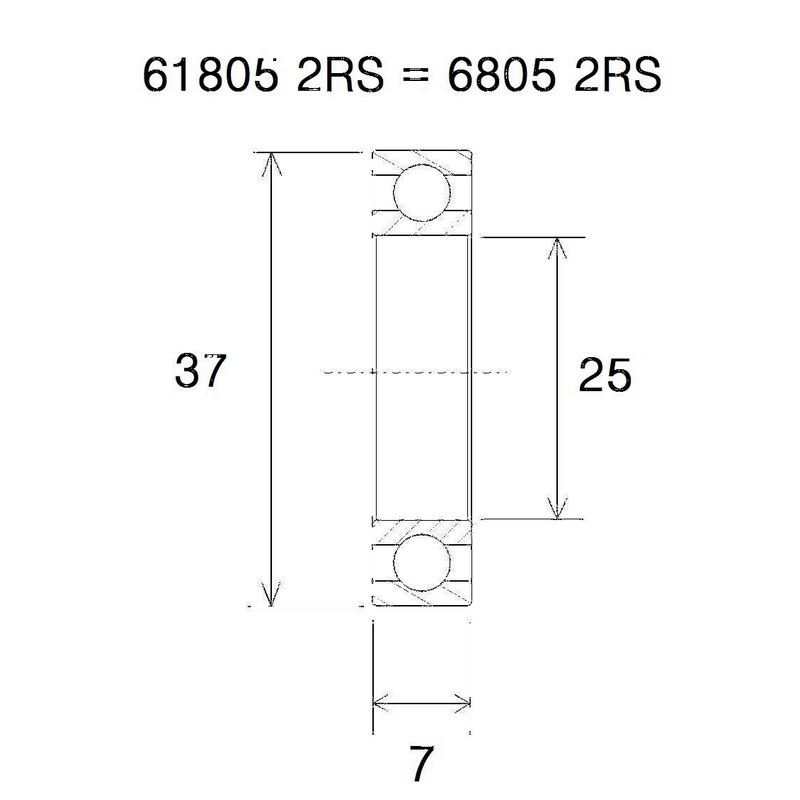 Cuscinetto b5 25x37x7mm