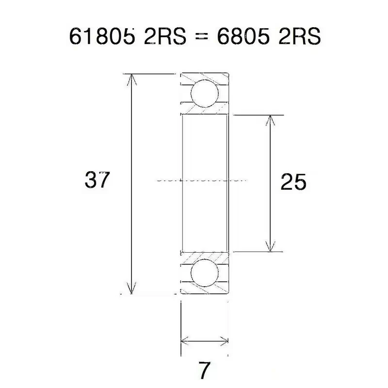 Cuscinetto b5 25x37x7mm - image