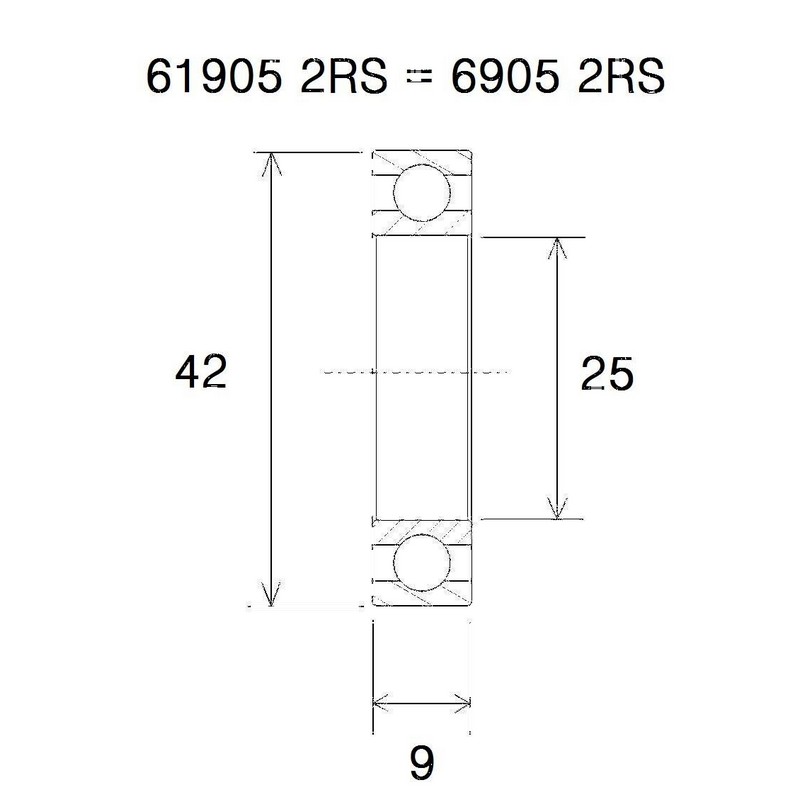 Cuscinetto b5 25x42x9mm