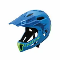 casco integrale con mentoniera staccabile c-maniac 2.0 mx taglia s/m (52-56cm) blu / lime blu
