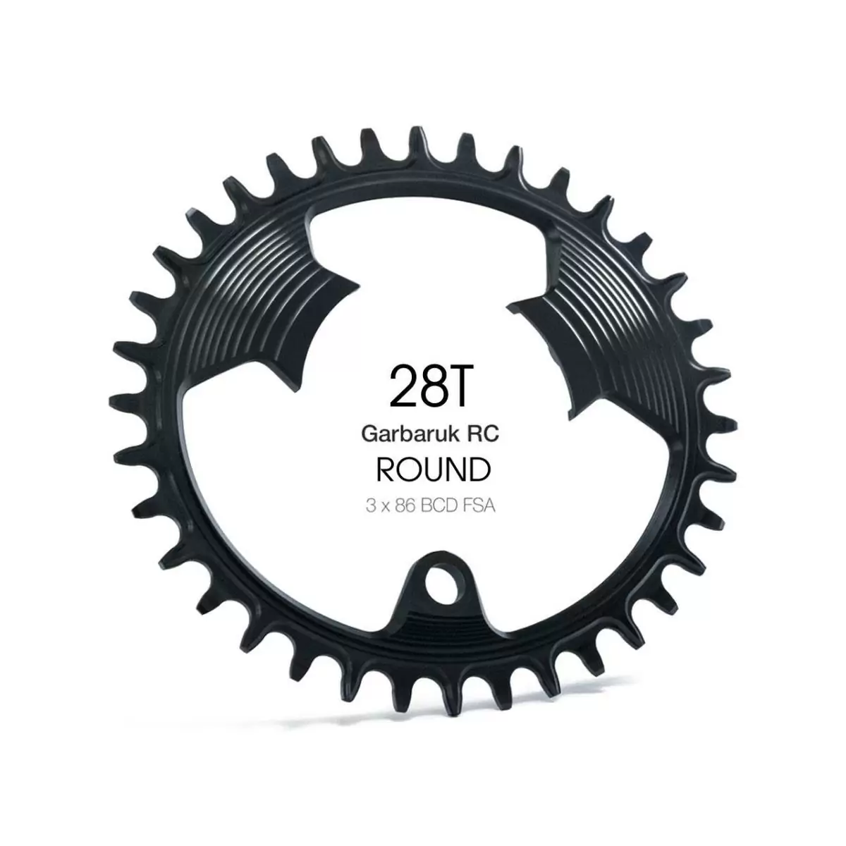 narrow wide chainring 28t bcd 86mm fsa 3-bolt round black - image