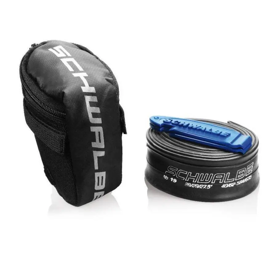 Kit Borsa Sottosella Con Camera D'Aria 17'' Valvola Presta E Cacciacopertoni - image