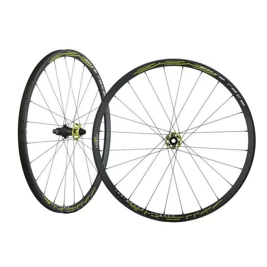Pair wheel 29'' mtb 999 pure race axy carbon black yellow - image