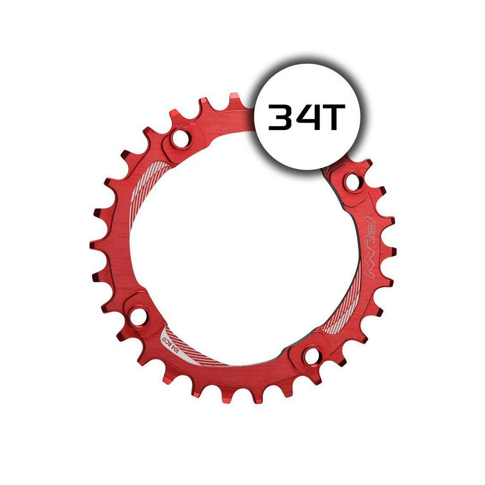 narrow wide chainring solo 34t bcd 104mm red