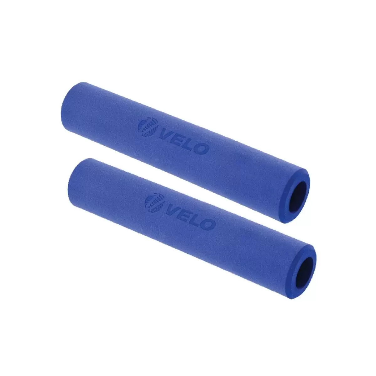 pair handlebar grips feather mtb extra light silicone 130mm blue - image