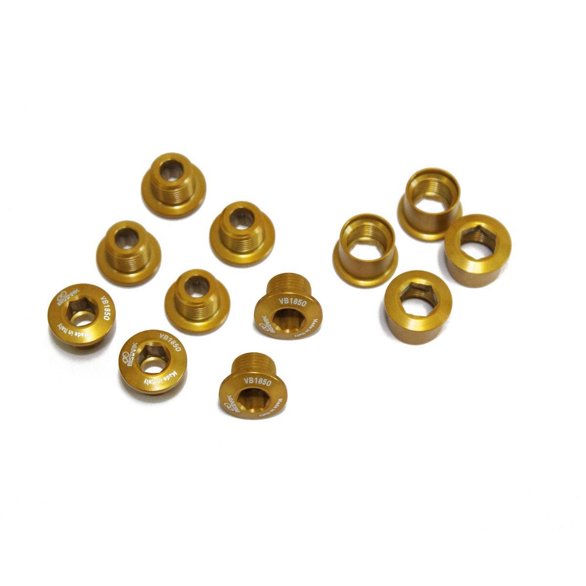 set mounting bolts triple chainring mtb crankset gold