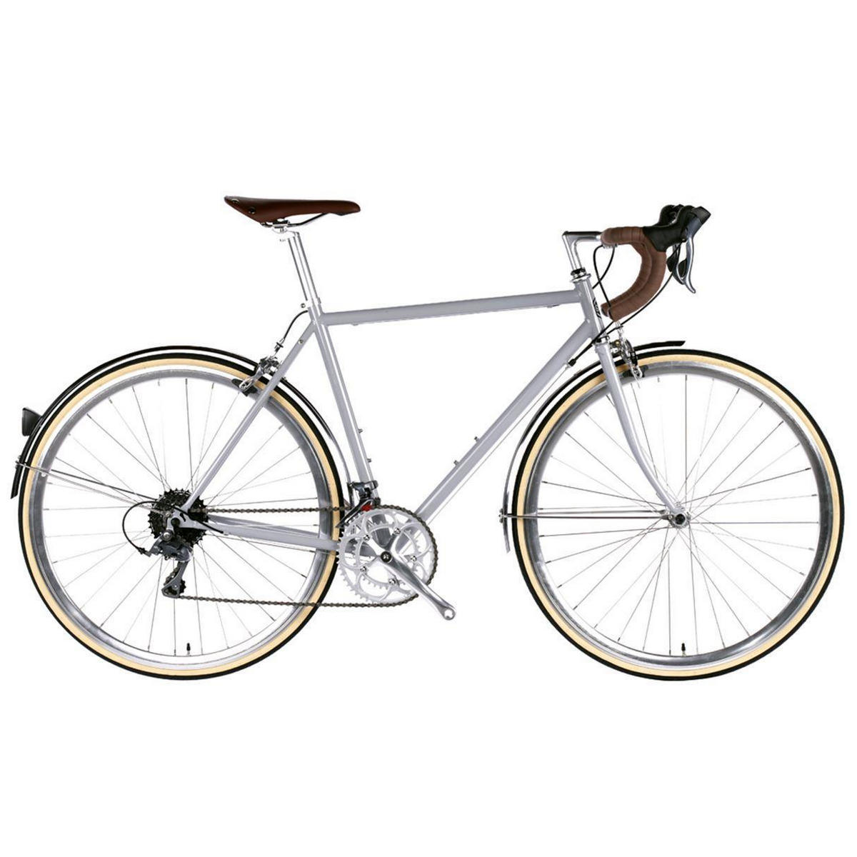 Bicicleta urbana TROY 16spd Highland prata grande 58cm