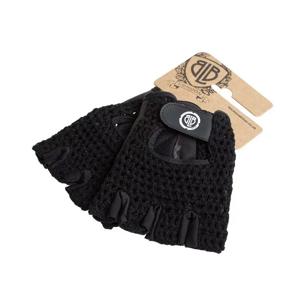 Vintage cycling gloves crochet string size M black #2