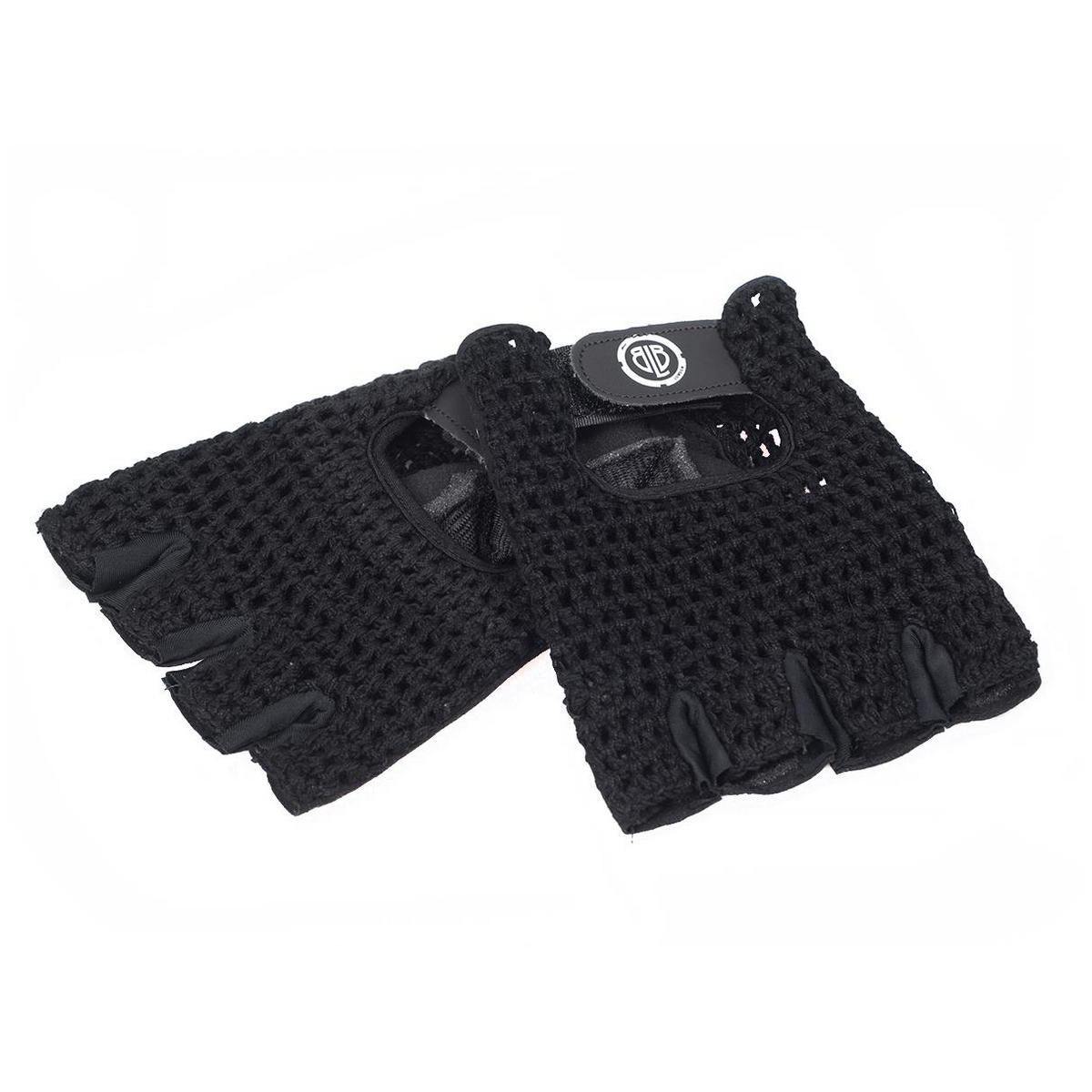 Vintage cycling gloves crochet string size M black