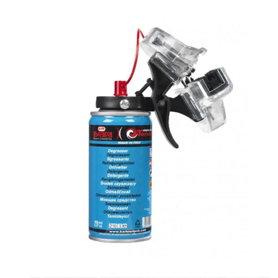 limpiador de cadenas tornado con 2 cepillos desengrasante spray 150ml
