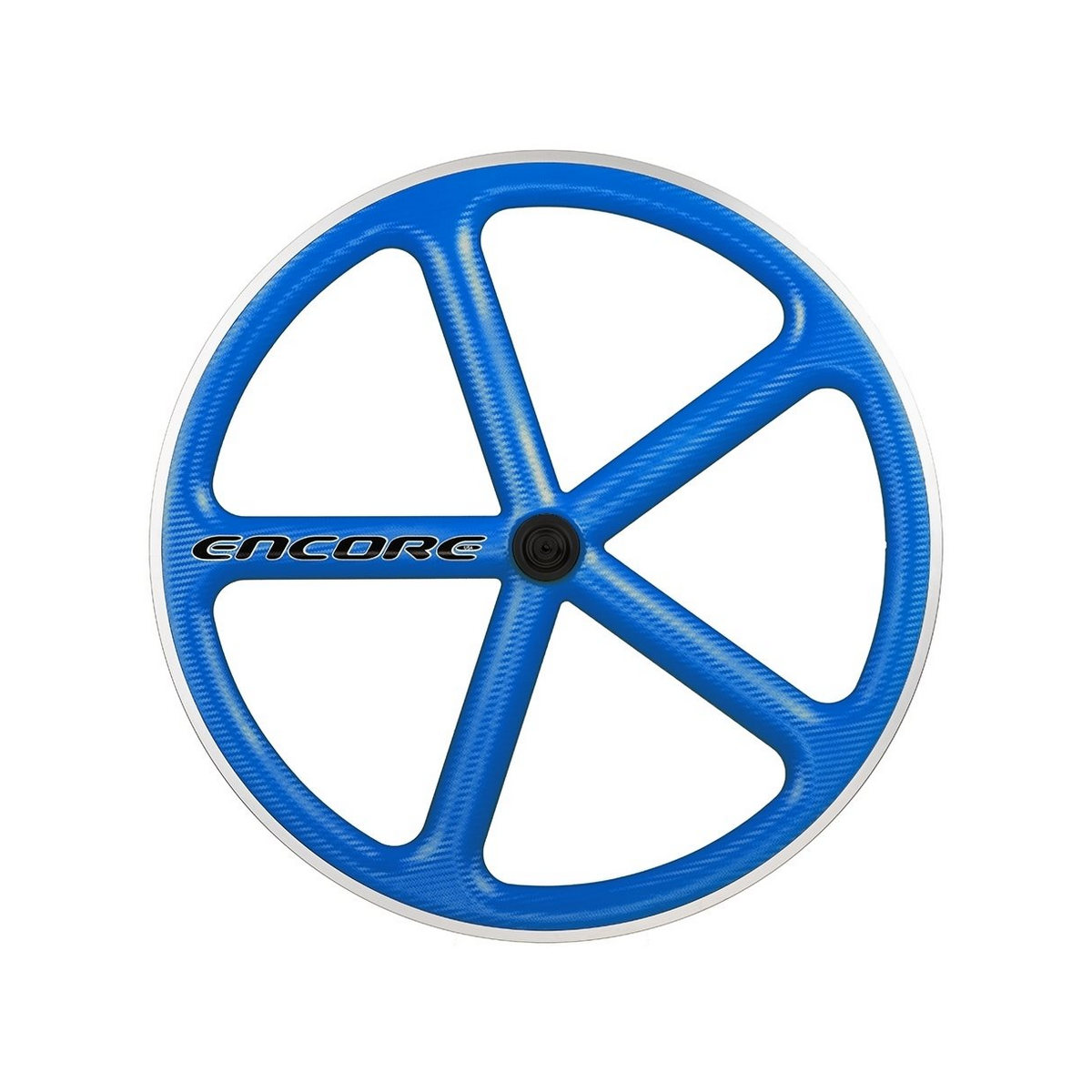 Hinterrad 700c Track 5 Speichen Carbon Geflecht blau msw