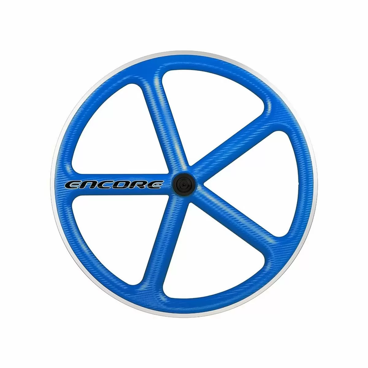 rueda trasera 700c track 5 radios carbon weave azul msw - image