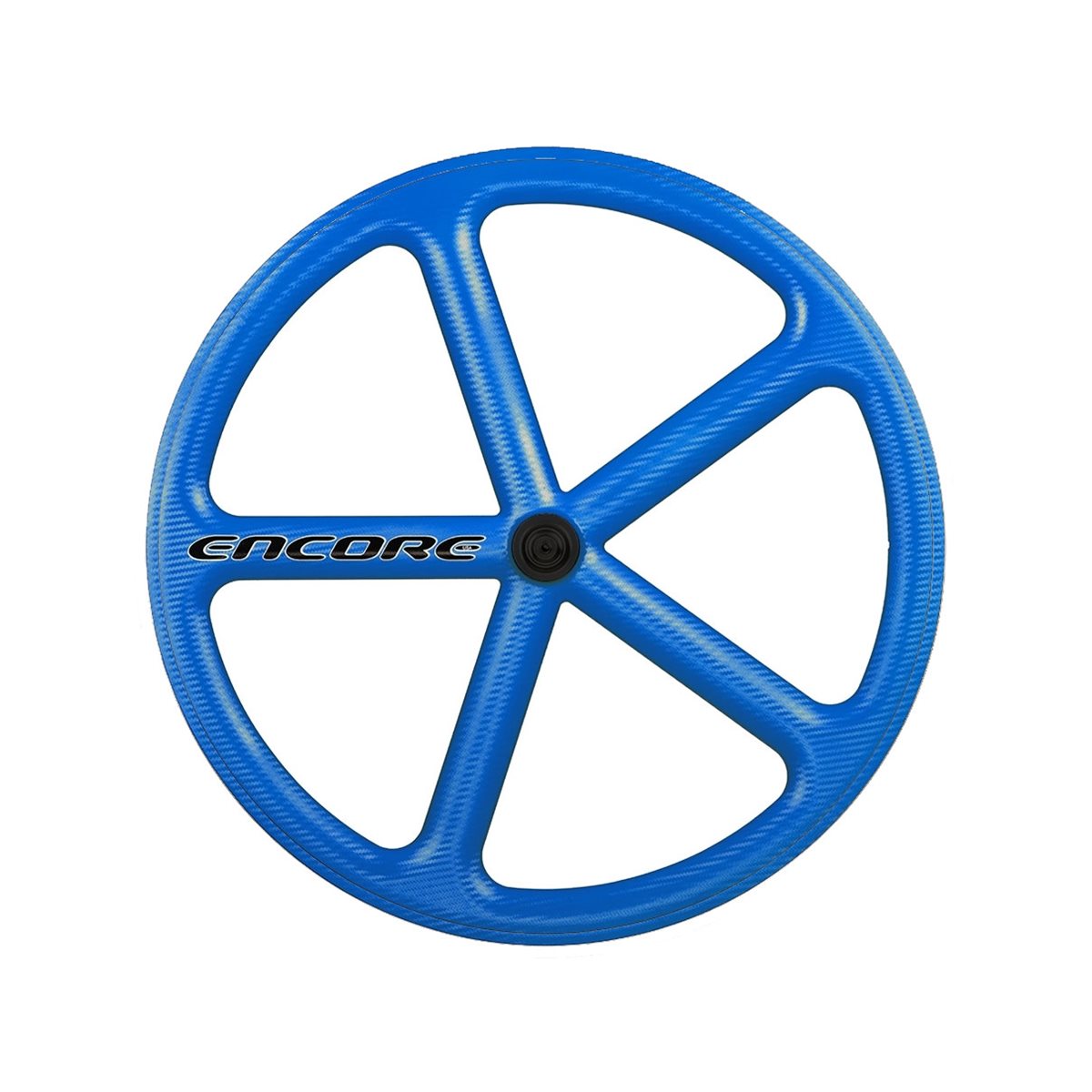 roue arrière 700c piste 5 rayons tissage carbone bleu nmsw