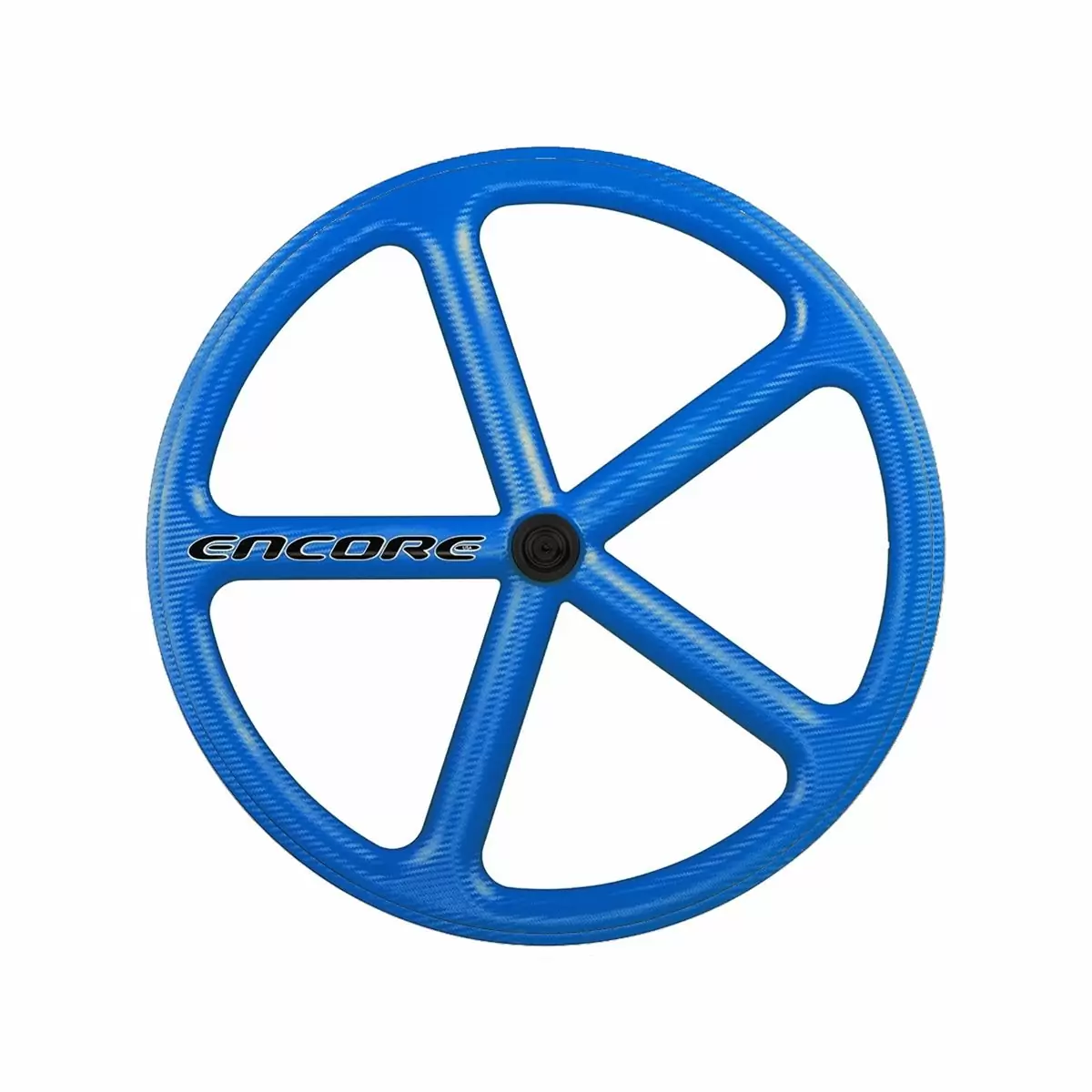 roue arrière 700c piste 5 rayons tissage carbone bleu nmsw - image