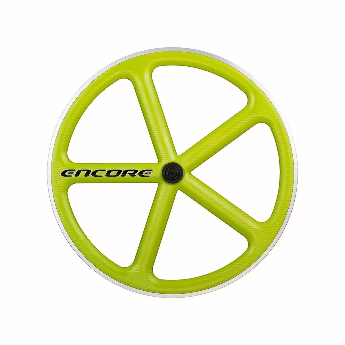 rear wheel 700c track 5 spokes carbon weave lime msw - image
