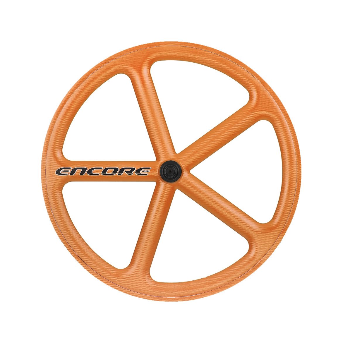 Hinterrad 700c Track 5-Speichen Carbon-Gewebe orange nmsw