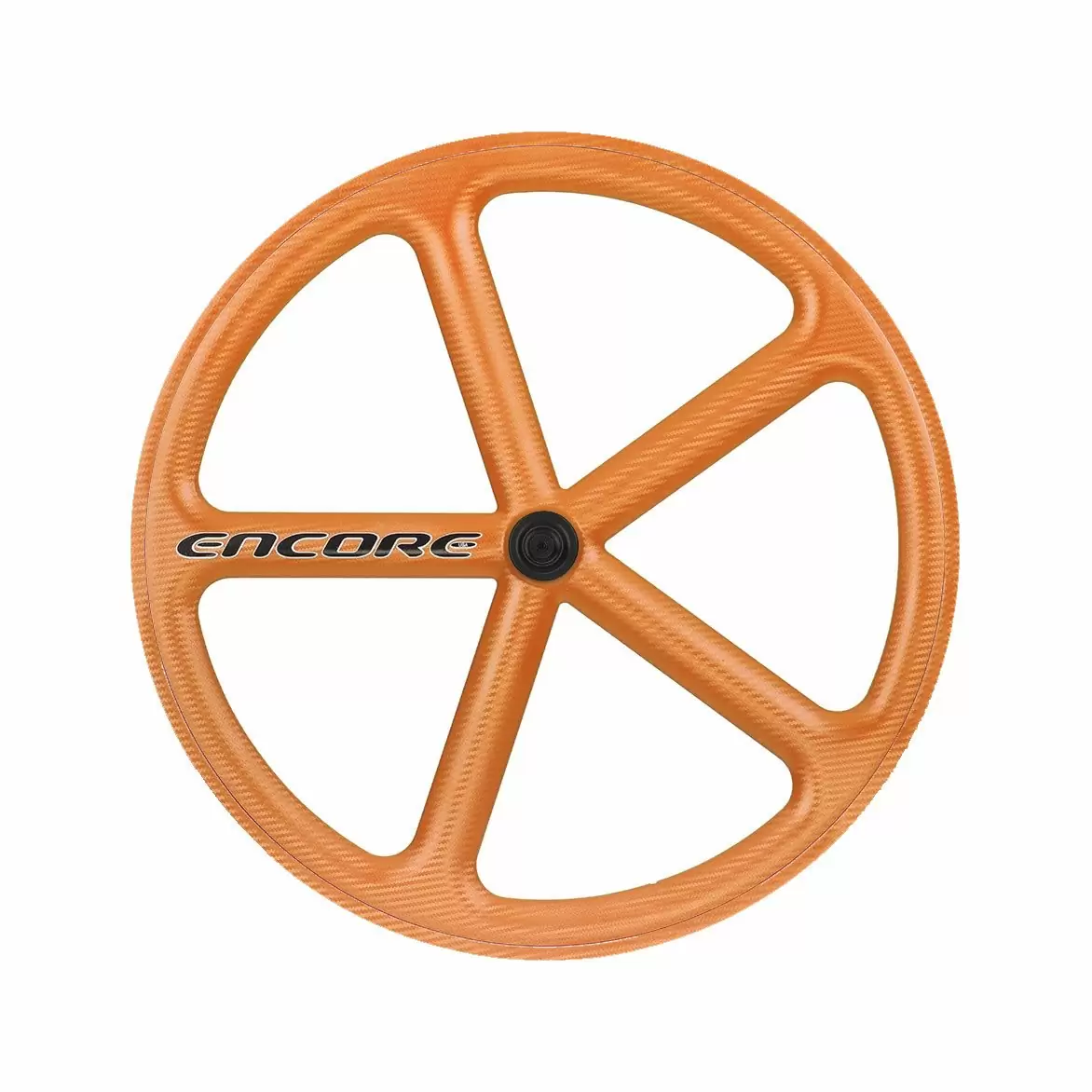 roda dianteira 700c track 5 raios fibra de carbono laranja nmsw - image