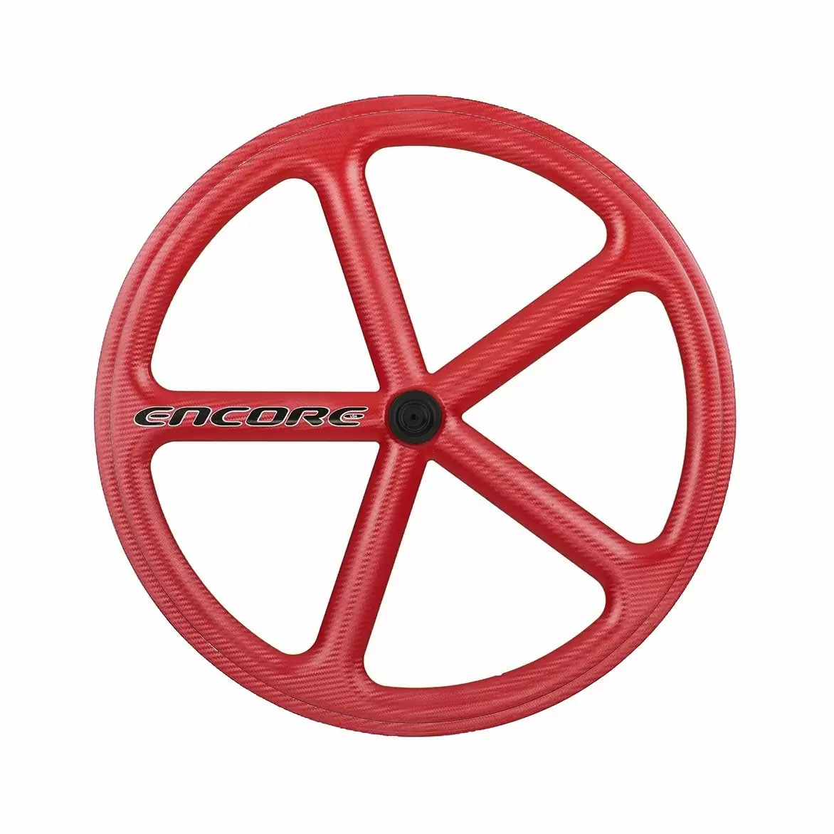 roda traseira 700c track 5 raios fibra de carbono vermelha nmsw - image