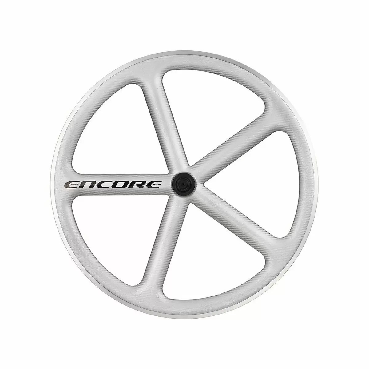 front wheel 700c track 5 spokes carbon weave silver msw - image