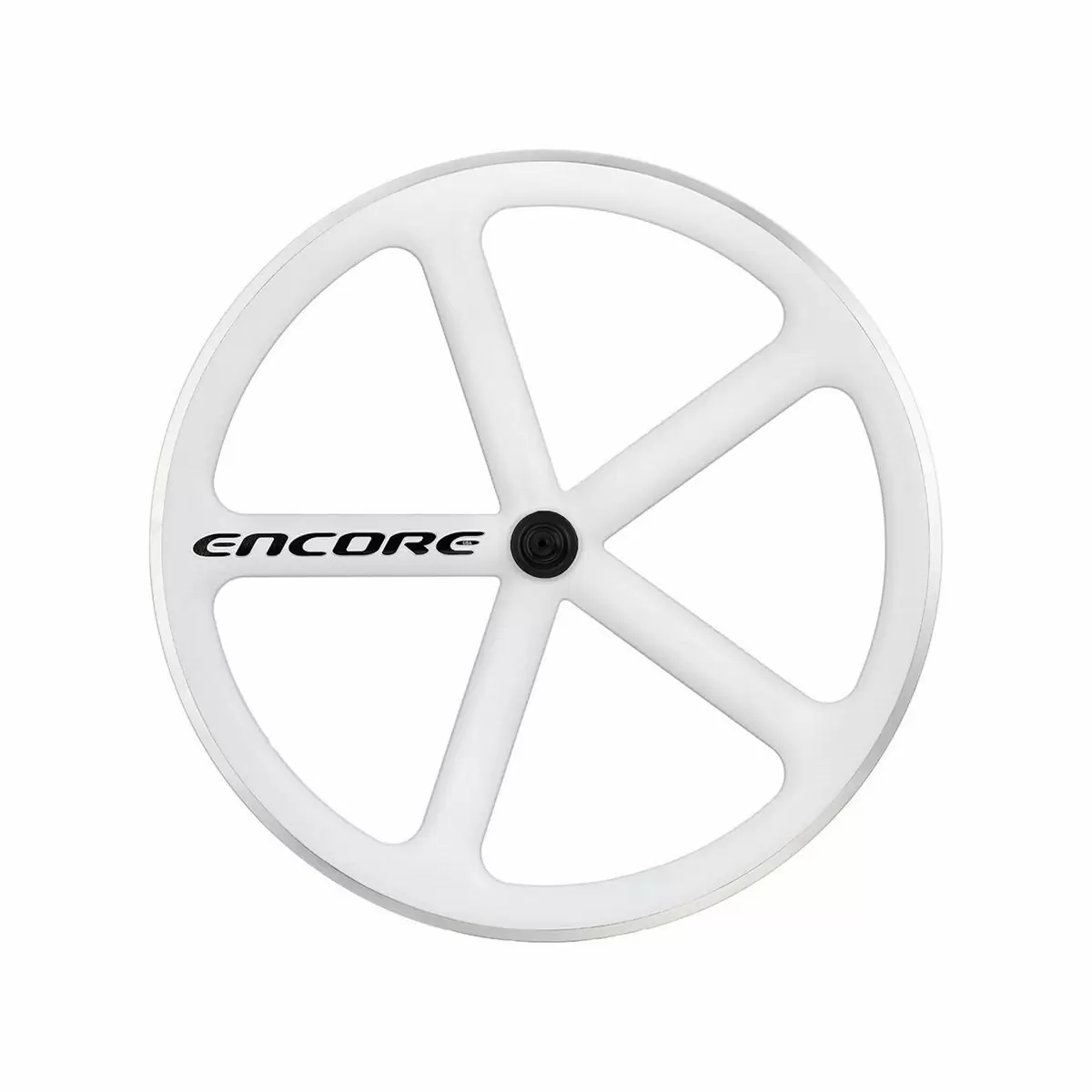 roue arrière 700c track 5 rayons carbone tissage blanc msw - image
