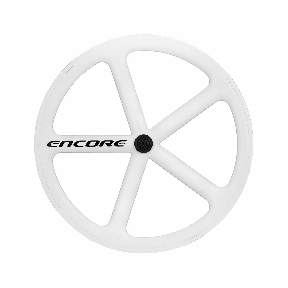 Hinterrad 700c Track 5-Speichen-Carbon-Gewebe weiß nmsw - image