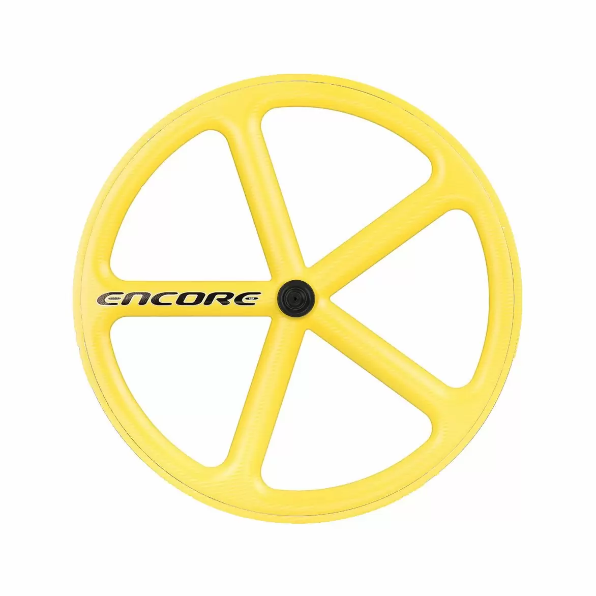 front wheel 700c track 5 spokes carbon weave yellow nmsw - image